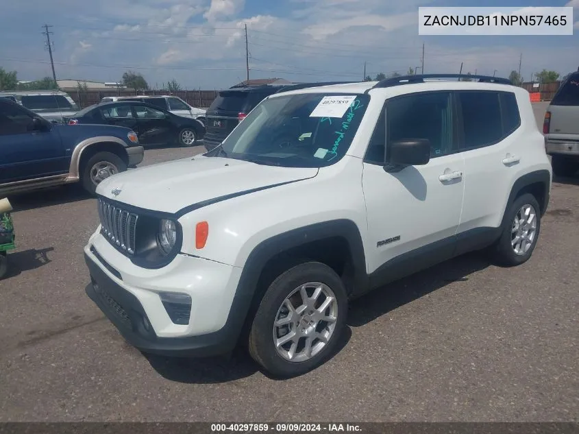 2022 Jeep Renegade Latitude 4X4 VIN: ZACNJDB11NPN57465 Lot: 40297859