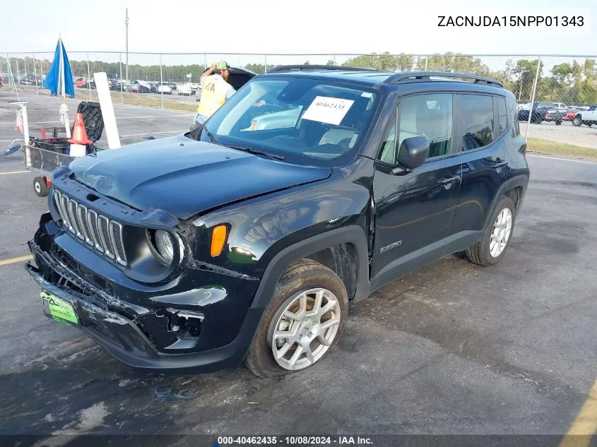 2022 Jeep Renegade Sport 4X4 VIN: ZACNJDA15NPP01343 Lot: 40462435