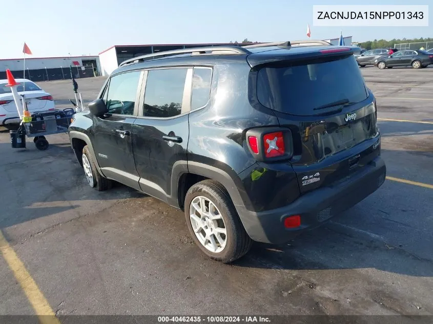 2022 Jeep Renegade Sport 4X4 VIN: ZACNJDA15NPP01343 Lot: 40462435