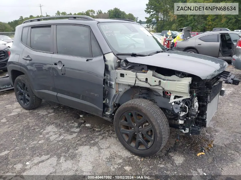 2022 Jeep Renegade Altitude 4X4 VIN: ZACNJDE14NPN68634 Lot: 40467092