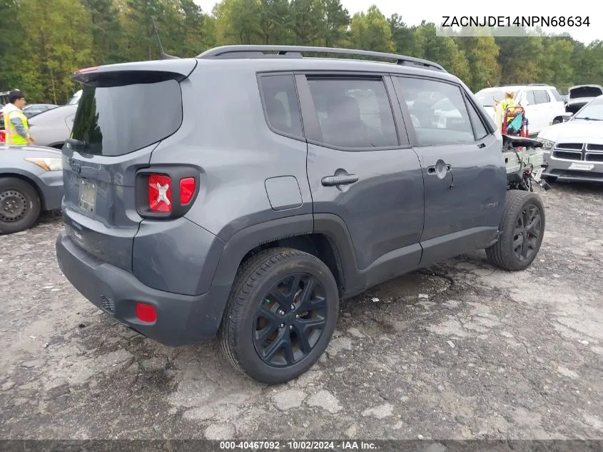 2022 Jeep Renegade Altitude 4X4 VIN: ZACNJDE14NPN68634 Lot: 40467092