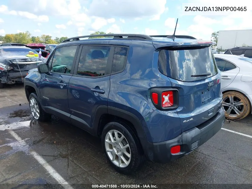 2022 Jeep Renegade Sport 4X4 VIN: ZACNJDA13NPP00465 Lot: 40471588