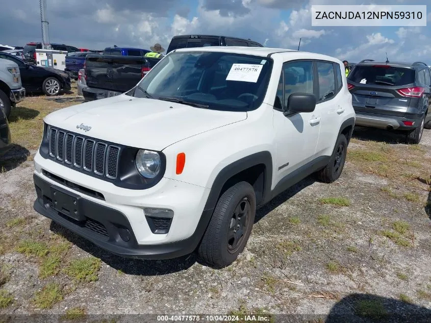 ZACNJDA12NPN59310 2022 Jeep Renegade Sport 4X4