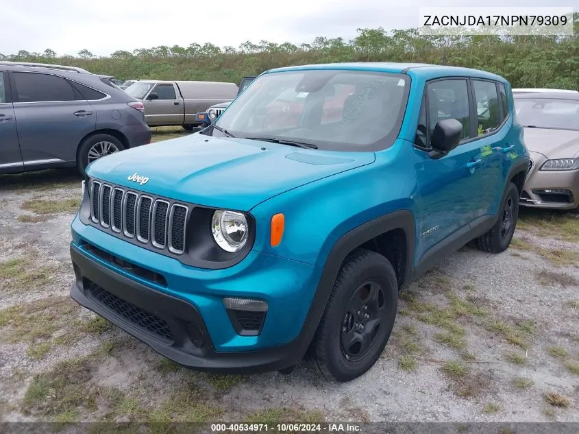 2022 Jeep Renegade Sport VIN: ZACNJDA17NPN79309 Lot: 40534971