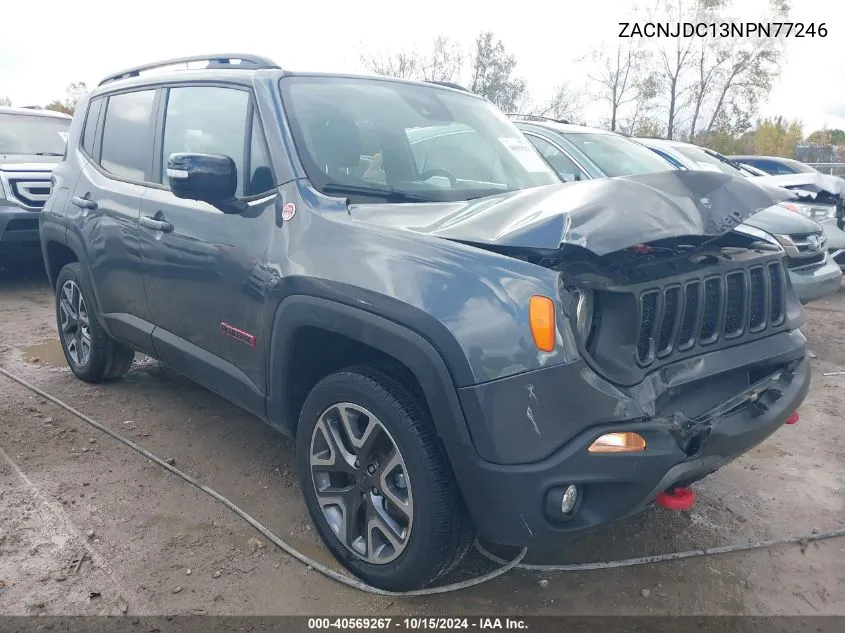 2022 Jeep Renegade Trailhawk 4X4 VIN: ZACNJDC13NPN77246 Lot: 40569267