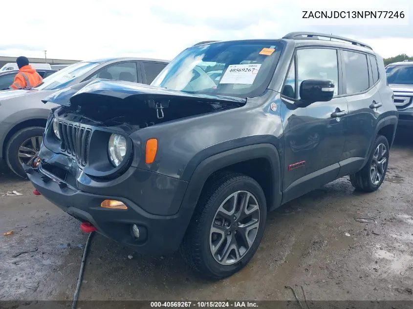 2022 Jeep Renegade Trailhawk 4X4 VIN: ZACNJDC13NPN77246 Lot: 40569267