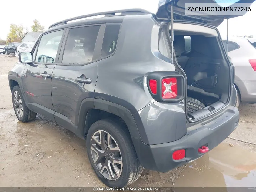 2022 Jeep Renegade Trailhawk 4X4 VIN: ZACNJDC13NPN77246 Lot: 40569267