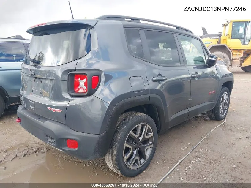 2022 Jeep Renegade Trailhawk 4X4 VIN: ZACNJDC13NPN77246 Lot: 40569267