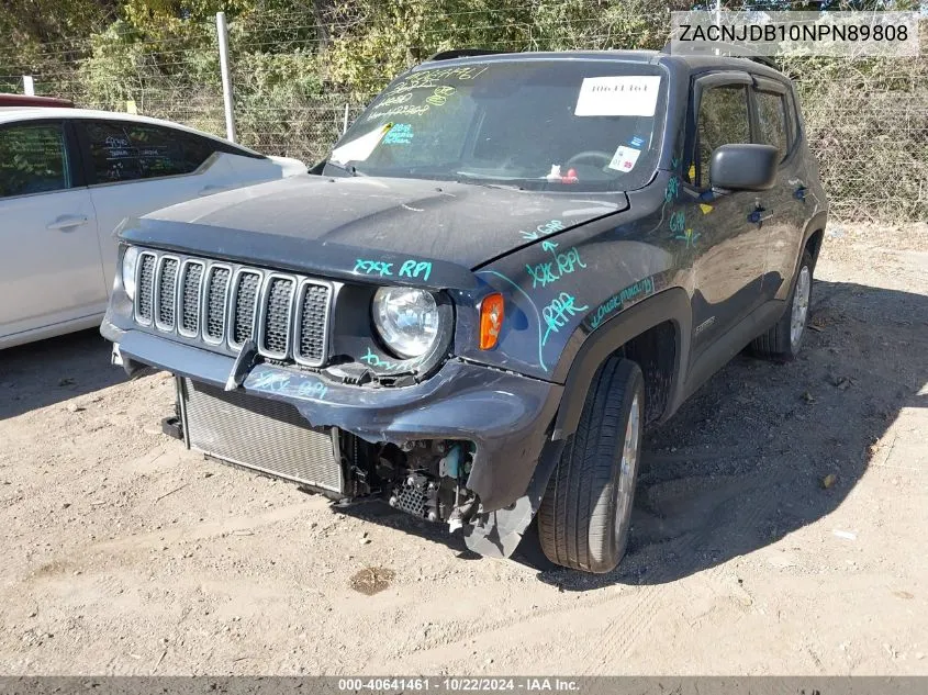 2022 Jeep Renegade Latitude 4X4 VIN: ZACNJDB10NPN89808 Lot: 40641461