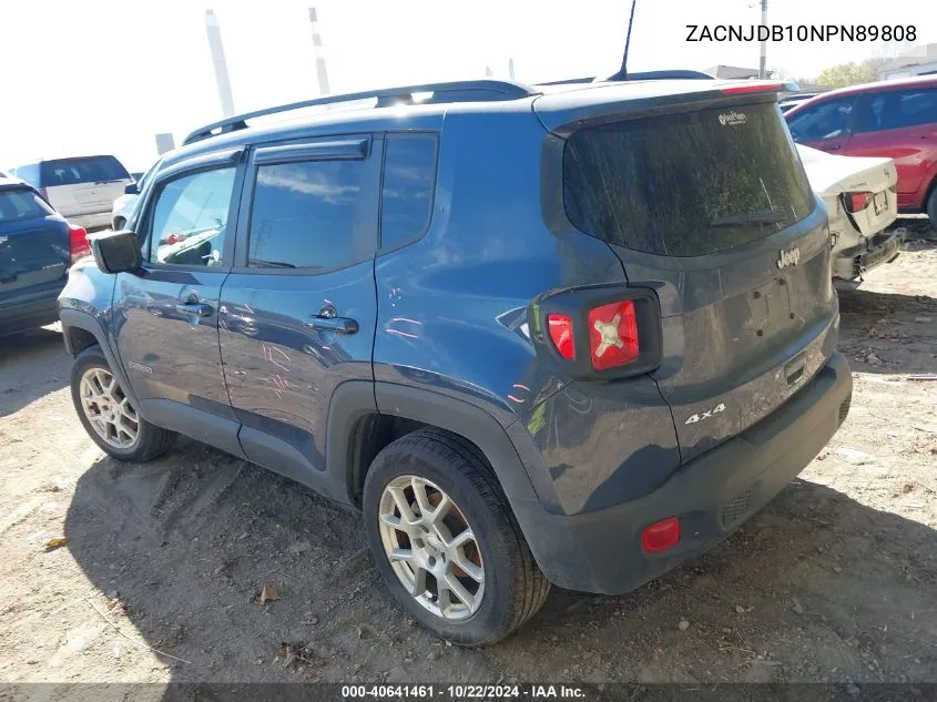 2022 Jeep Renegade Latitude 4X4 VIN: ZACNJDB10NPN89808 Lot: 40641461