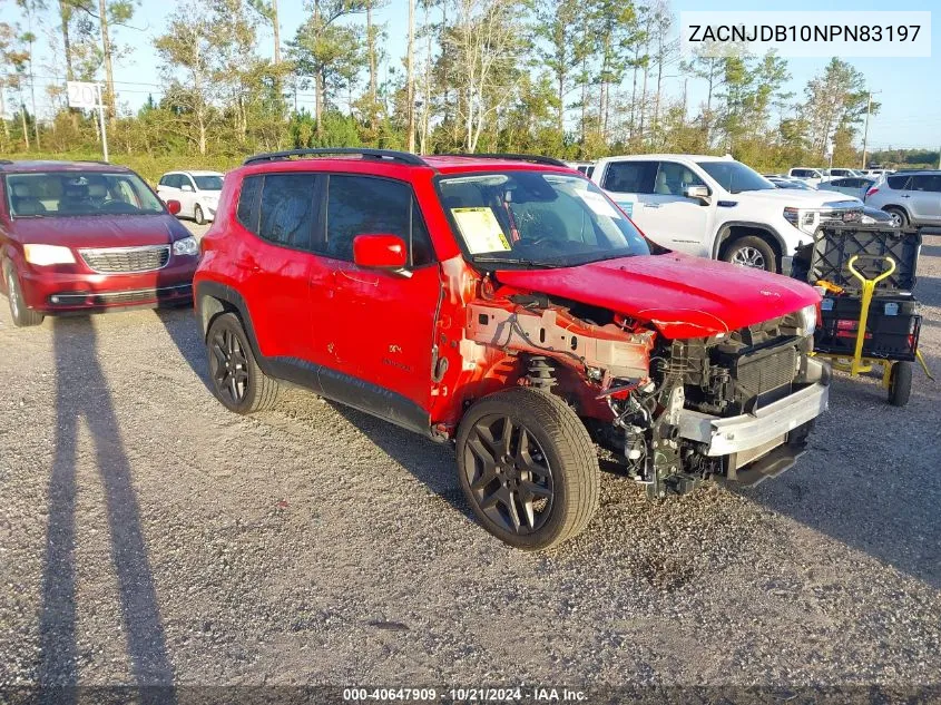 2022 Jeep Renegade Latitude VIN: ZACNJDB10NPN83197 Lot: 40647909