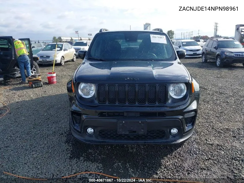 2022 Jeep Renegade Altitude 4X4 VIN: ZACNJDE14NPN98961 Lot: 40671867