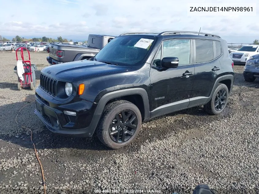 2022 Jeep Renegade Altitude 4X4 VIN: ZACNJDE14NPN98961 Lot: 40671867