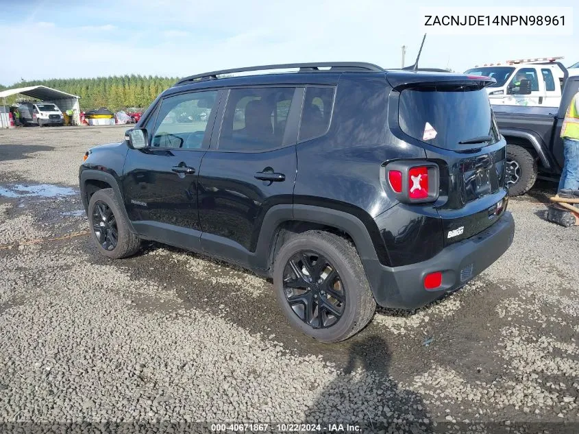 2022 Jeep Renegade Altitude 4X4 VIN: ZACNJDE14NPN98961 Lot: 40671867