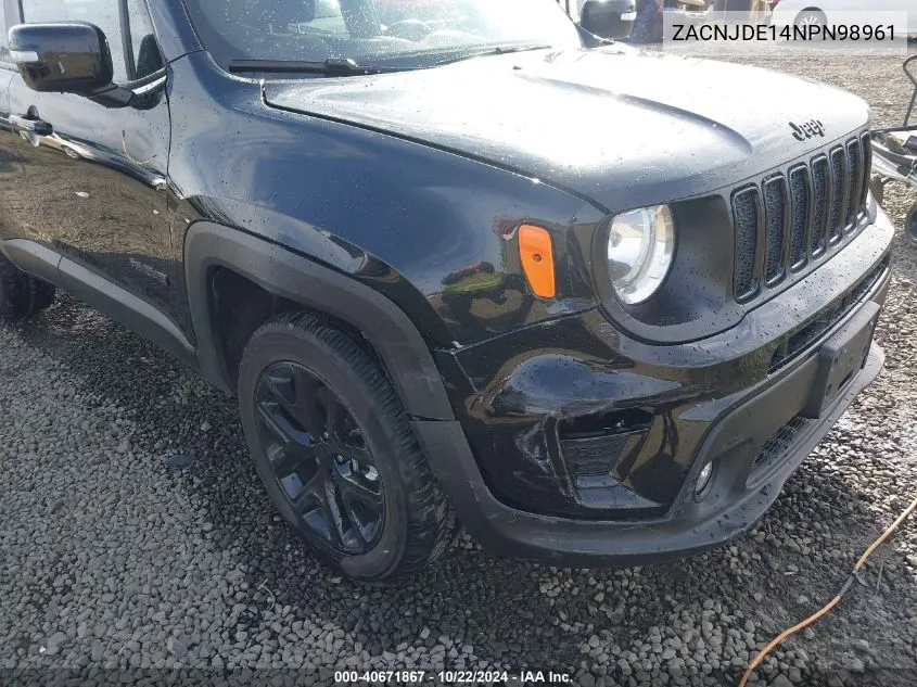 2022 Jeep Renegade Altitude 4X4 VIN: ZACNJDE14NPN98961 Lot: 40671867