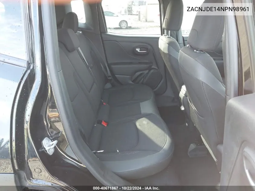 2022 Jeep Renegade Altitude 4X4 VIN: ZACNJDE14NPN98961 Lot: 40671867