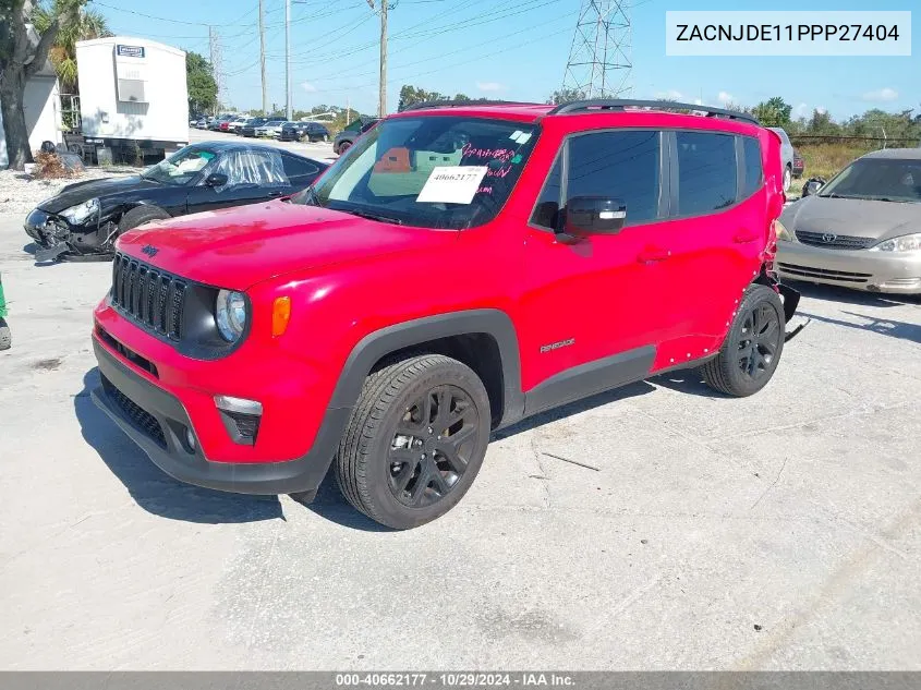 2023 Jeep Renegade Altitude 4X4 VIN: ZACNJDE11PPP27404 Lot: 40662177