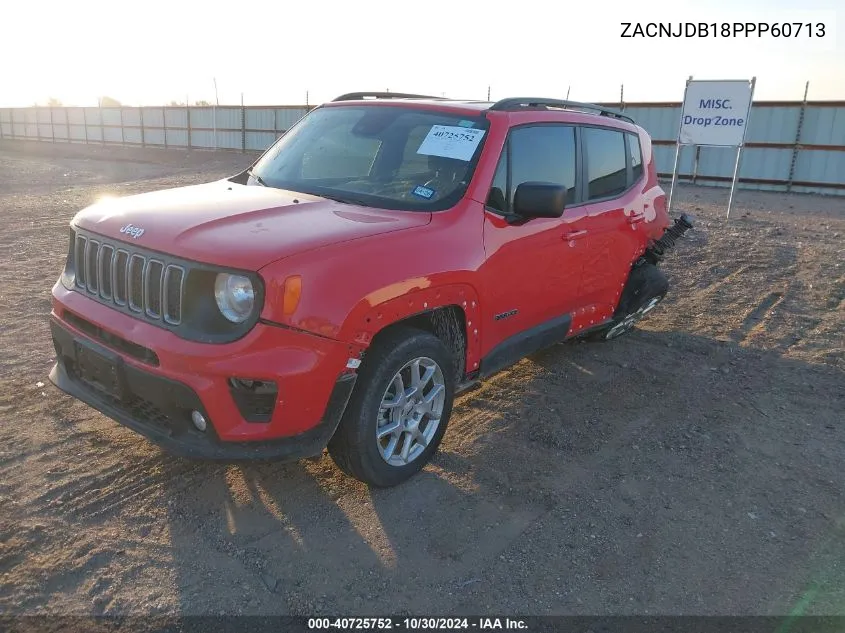 2023 Jeep Renegade Latitude 4X4 VIN: ZACNJDB18PPP60713 Lot: 40725752