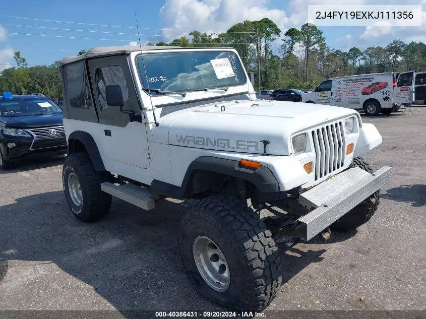 1989 Jeep Wrangler / Yj VIN: 2J4FY19EXKJ111356 Lot: 40386431