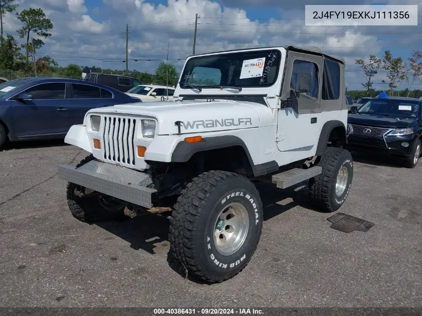 1989 Jeep Wrangler / Yj VIN: 2J4FY19EXKJ111356 Lot: 40386431