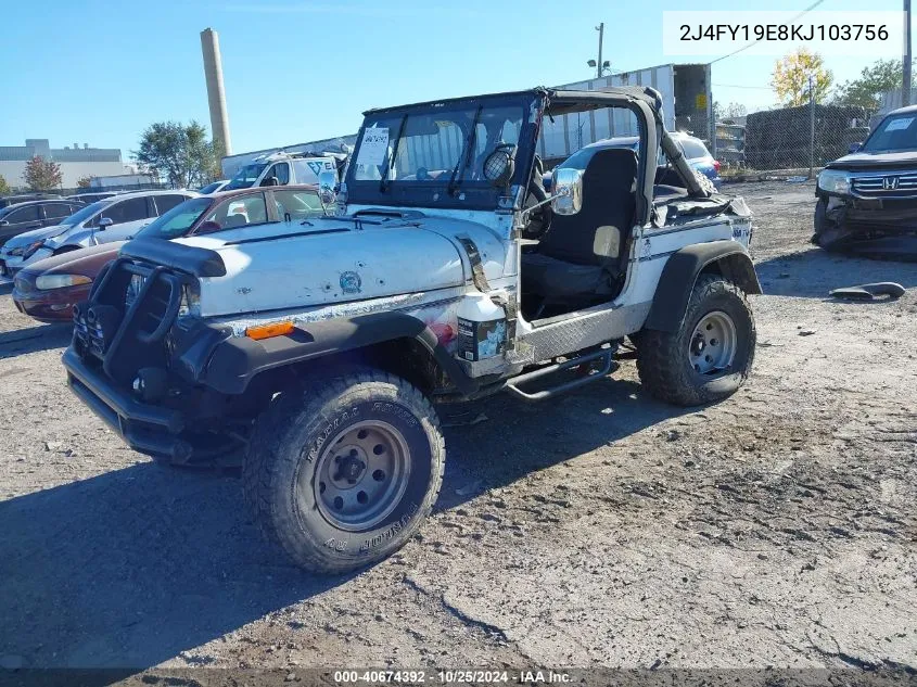 1989 Jeep Wrangler / Yj VIN: 2J4FY19E8KJ103756 Lot: 40674392