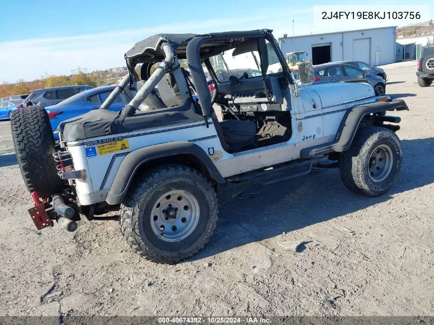 1989 Jeep Wrangler / Yj VIN: 2J4FY19E8KJ103756 Lot: 40674392