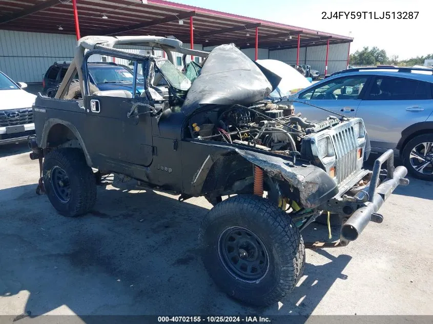 1990 Jeep Wrangler / Yj Laredo VIN: 2J4FY59T1LJ513287 Lot: 40702155