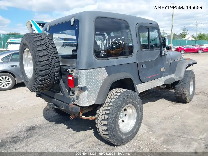 1991 Jeep Wrangler / Yj S VIN: 2J4FY19P5MJ145659 Lot: 40448327