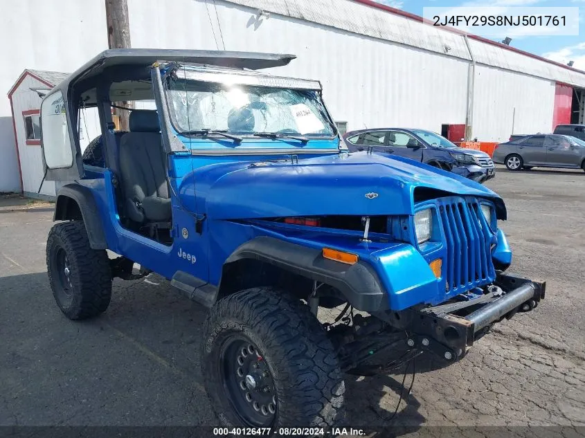 1992 Jeep Wrangler / Yj VIN: 2J4FY29S8NJ501761 Lot: 40126477