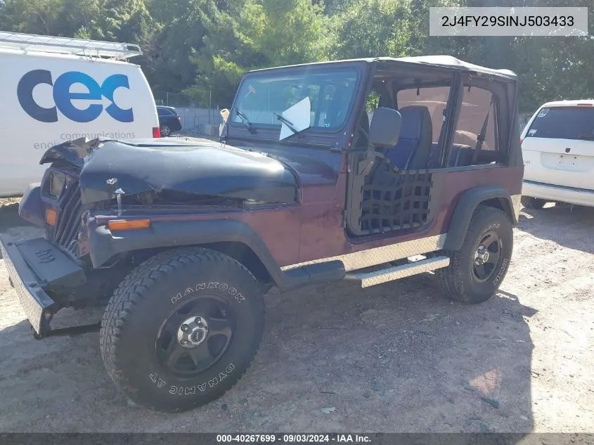 1992 Jeep Wrangler / Yj VIN: 2J4FY29SINJ503433 Lot: 40267699