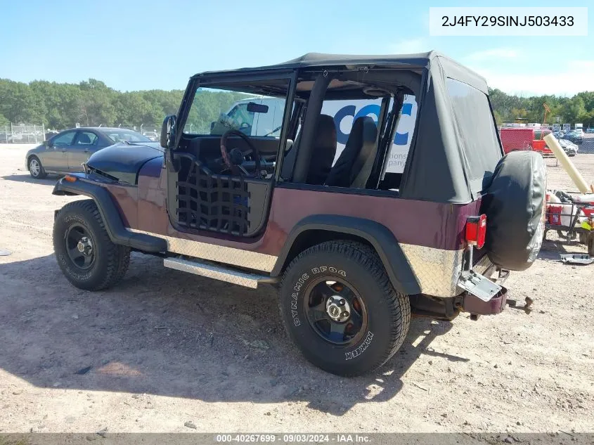 2J4FY29SINJ503433 1992 Jeep Wrangler / Yj