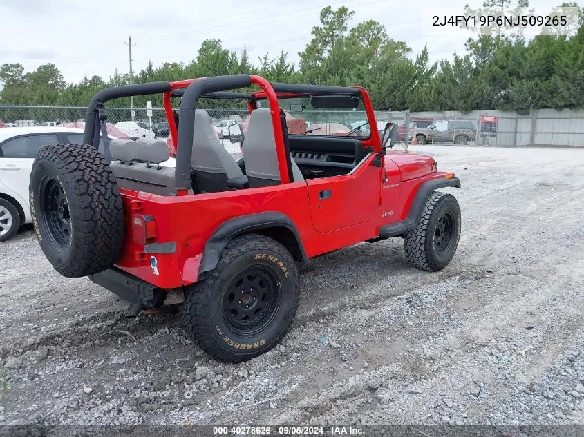 1992 Jeep Wrangler / Yj S VIN: 2J4FY19P6NJ509265 Lot: 40278626