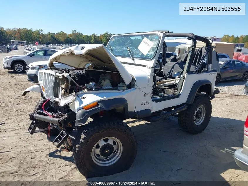 1992 Jeep Wrangler / Yj VIN: 2J4FY29S4NJ503555 Lot: 40689967