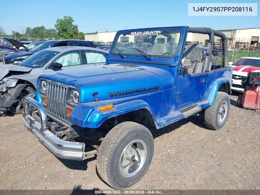 1993 Jeep Wrangler / Yj VIN: 1J4FY29S7PP208116 Lot: 40067652