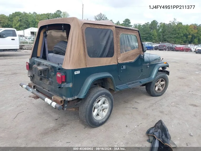 1993 Jeep Wrangler / Yj Sahara VIN: 1J4FY49S1PP211377 Lot: 40365902