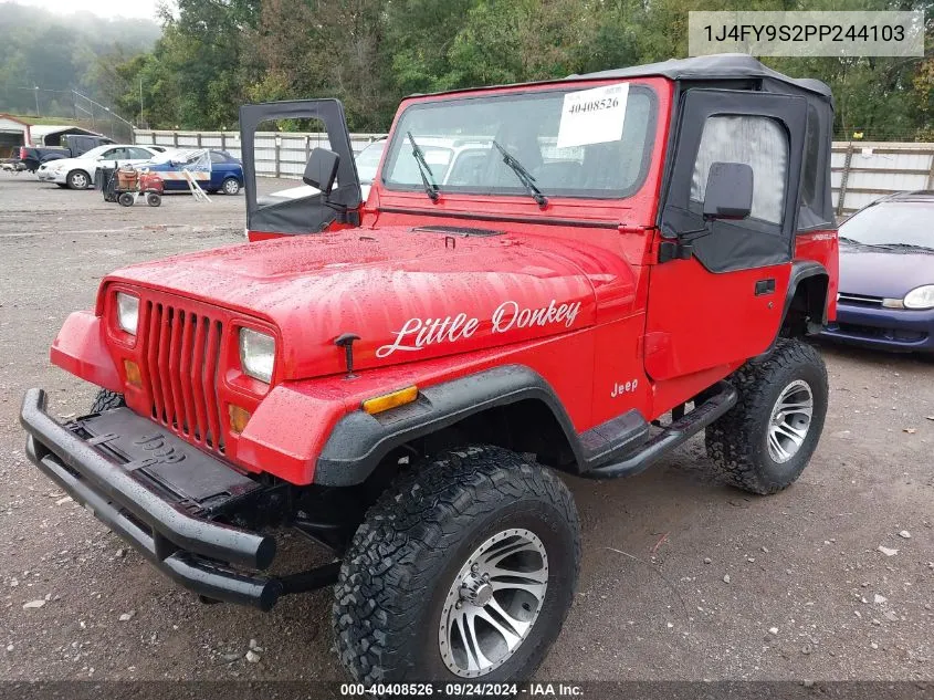 1993 Jeep Wrangler VIN: 1J4FY9S2PP244103 Lot: 40408526