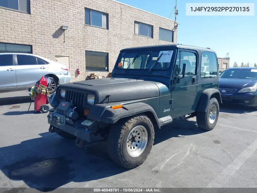 1993 Jeep Wrangler / Yj VIN: 1J4FY29S2PP270135 Lot: 40549781