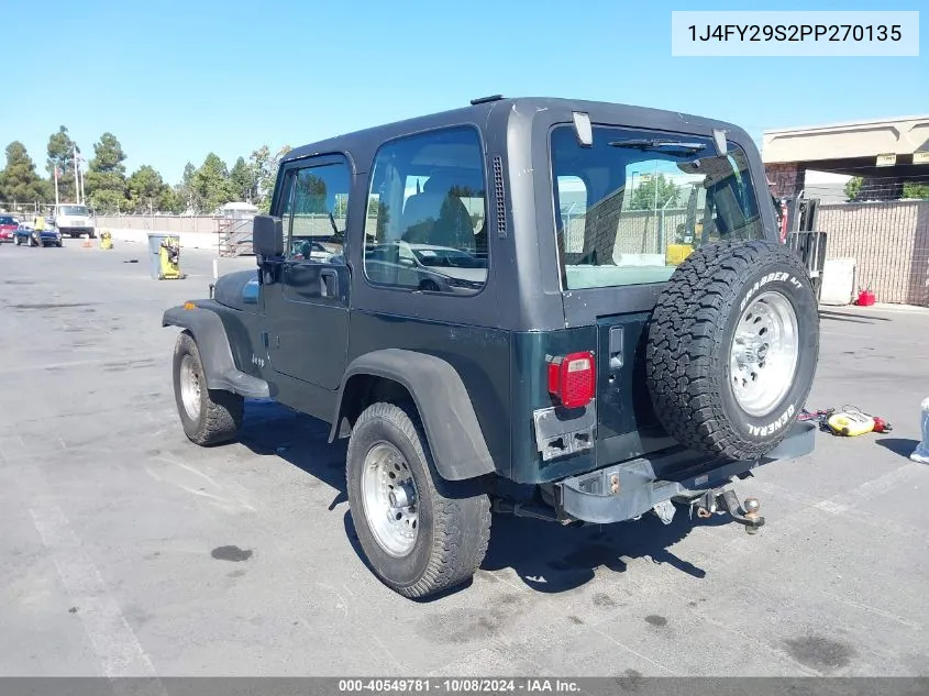 1993 Jeep Wrangler / Yj VIN: 1J4FY29S2PP270135 Lot: 40549781