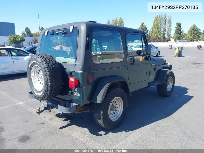 1993 Jeep Wrangler / Yj VIN: 1J4FY29S2PP270135 Lot: 40549781