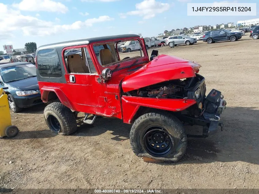 1994 Jeep Wrangler / Yj Se VIN: 1J4FY29S5RP415204 Lot: 40380740