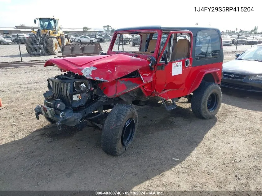 1994 Jeep Wrangler / Yj Se VIN: 1J4FY29S5RP415204 Lot: 40380740