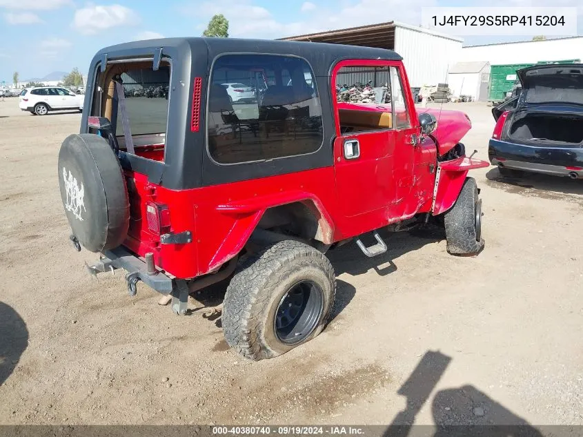 1994 Jeep Wrangler / Yj Se VIN: 1J4FY29S5RP415204 Lot: 40380740