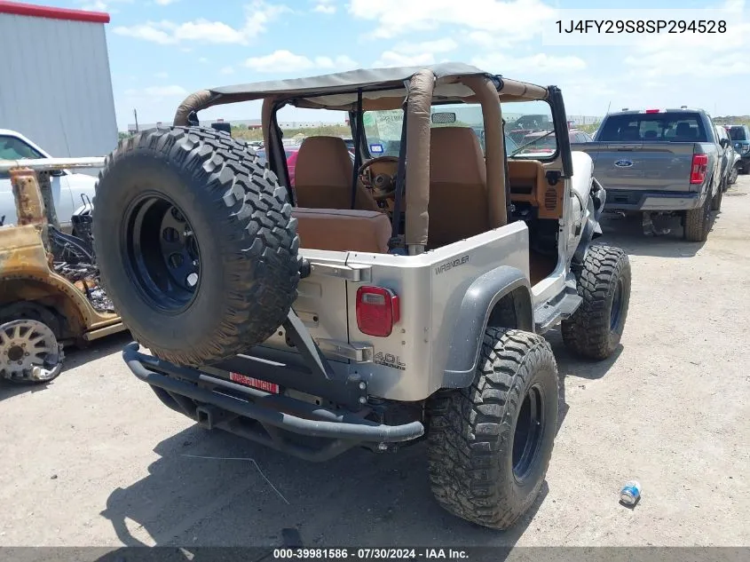 1995 Jeep Wrangler / Yj Se VIN: 1J4FY29S8SP294528 Lot: 39981586