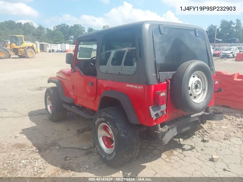 1995 Jeep Wrangler / Yj S/Rio Grande VIN: 1J4FY19P9SP232903 Lot: 40143638