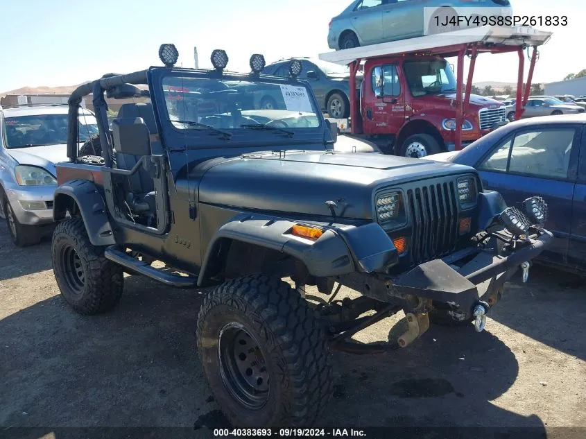 1995 Jeep Wrangler / Yj Sahara VIN: 1J4FY49S8SP261833 Lot: 40383693