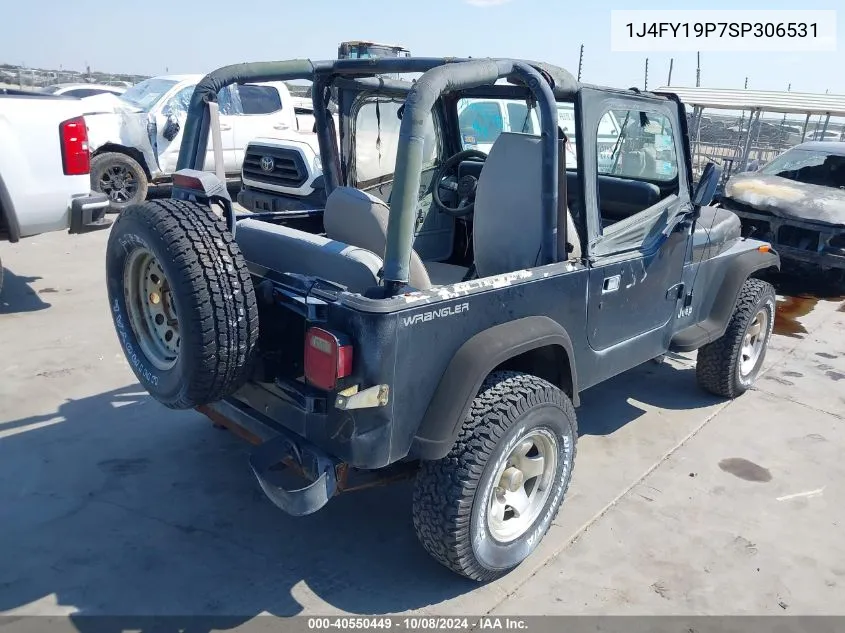 1995 Jeep Wrangler / Yj S/Rio Grande VIN: 1J4FY19P7SP306531 Lot: 40550449