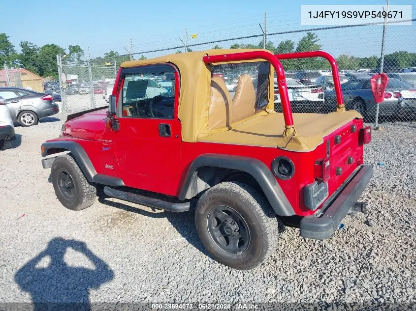 1997 Jeep Wrangler / Tj Sport VIN: 1J4FY19S9VP549671 Lot: 39694073