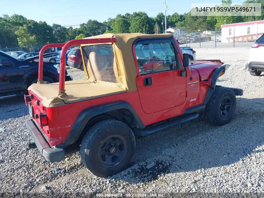 1997 Jeep Wrangler / Tj Sport VIN: 1J4FY19S9VP549671 Lot: 39694073