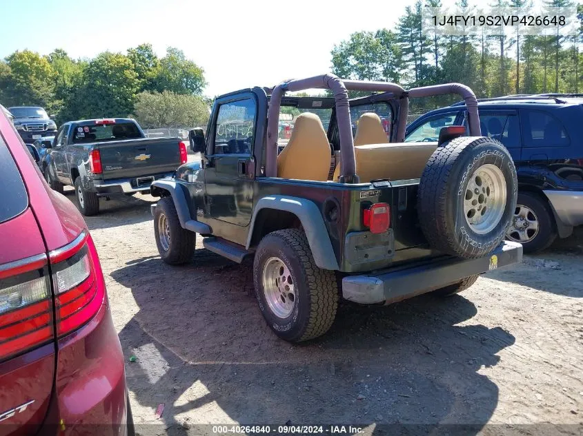 1997 Jeep Wrangler Sport VIN: 1J4FY19S2VP426648 Lot: 40264840