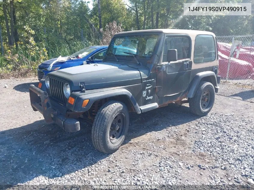 1997 Jeep Wrangler Sport VIN: 1J4FY19S0VP490915 Lot: 40301319